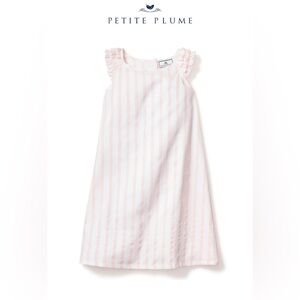 Girl's Twill Amelie Nightgown in Pink and White Stripe NWT